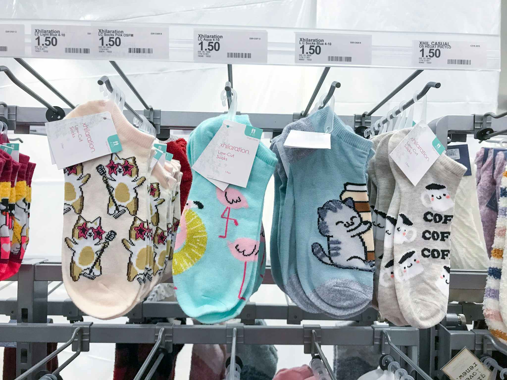 women's socks on a target shelf