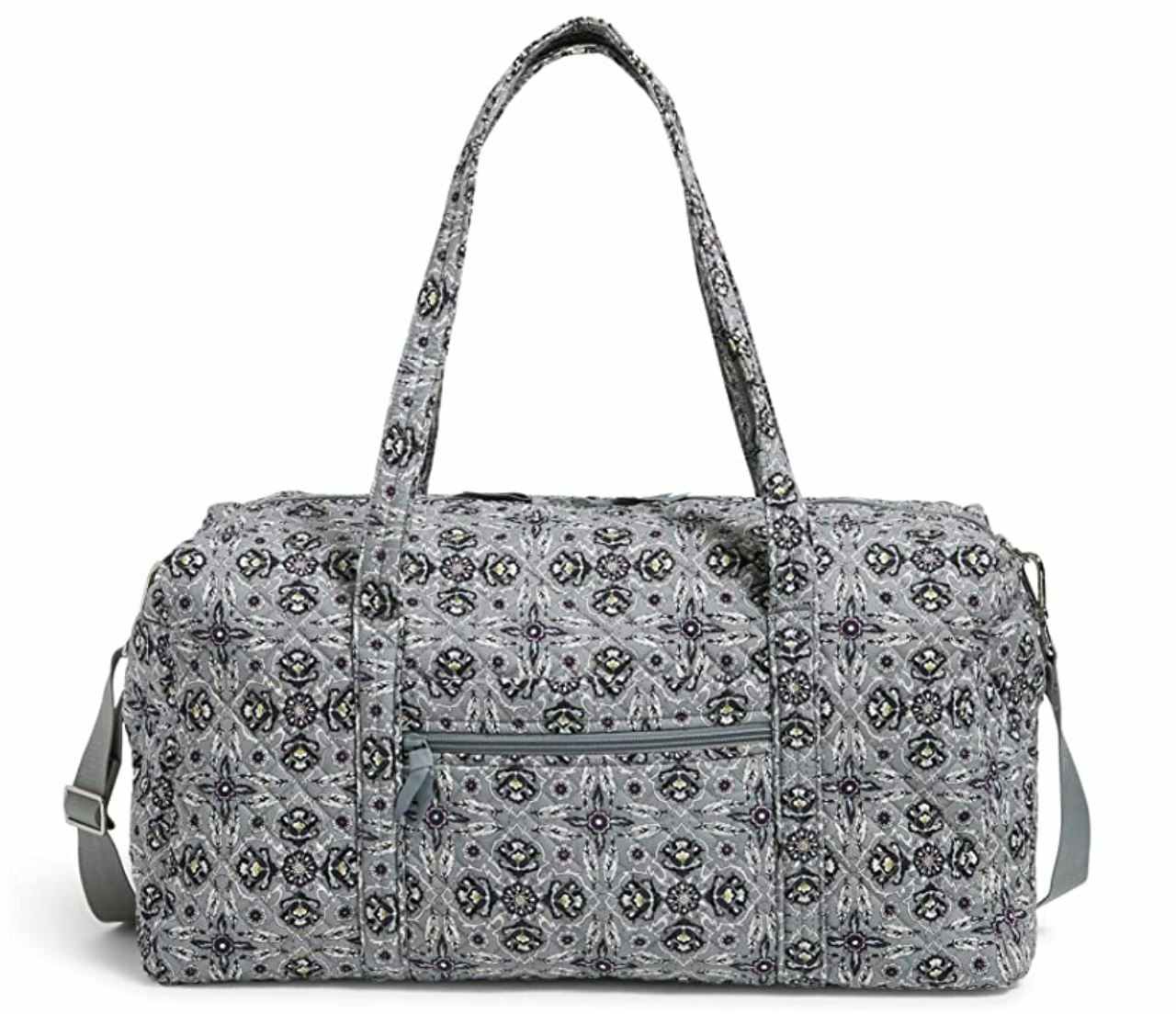 A large Vera Bradley duffel bag.