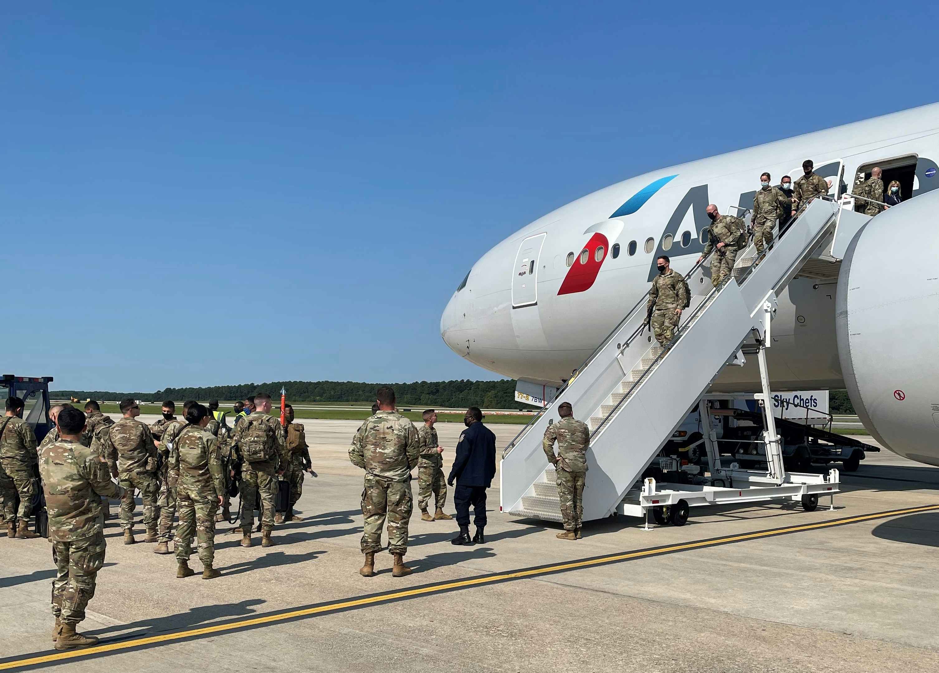 American Airlines flights with military personnel 