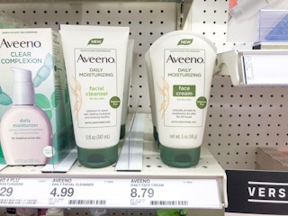 aveeno face cream on a target shelf