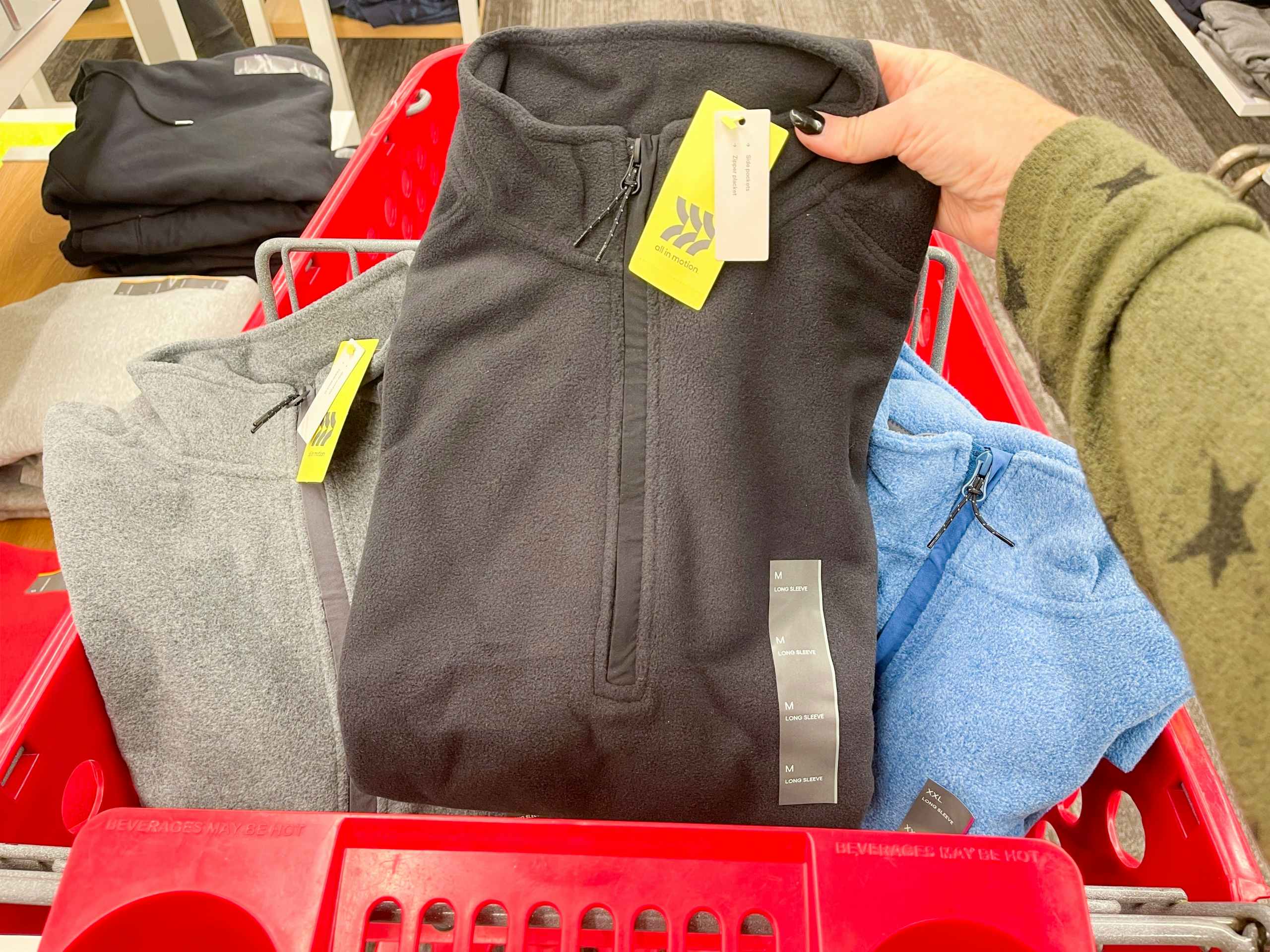 mens fleece pullover in target cart