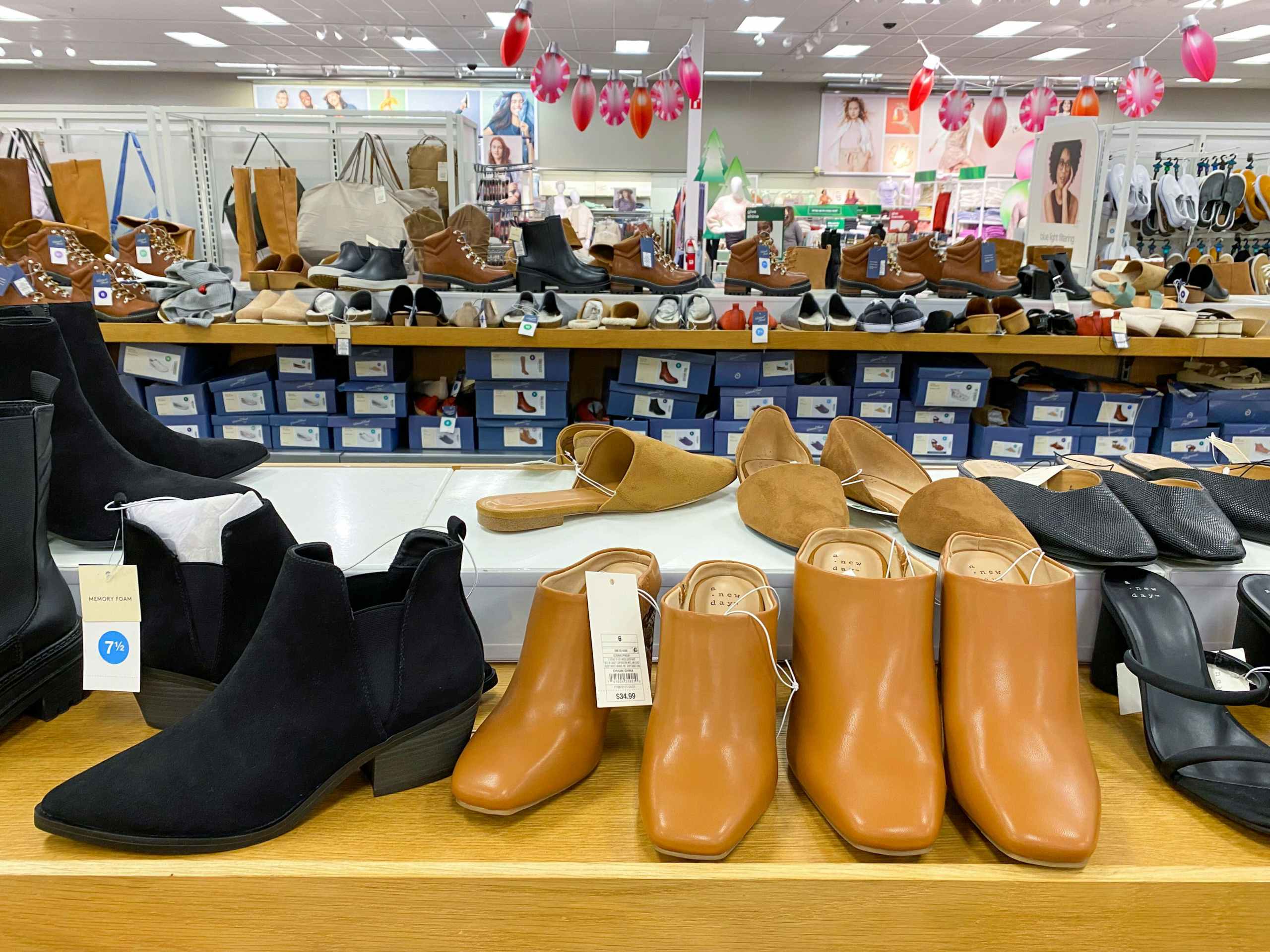 booties on display at Target