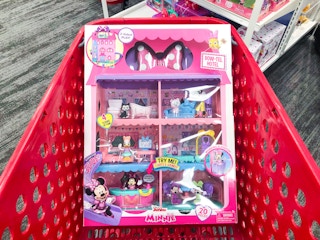 disney minnie mouse bow-tel hotel in a target cart