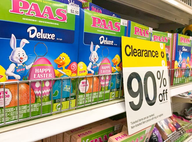 Paas Easter egg dying kits on clearance for 90% off at Target