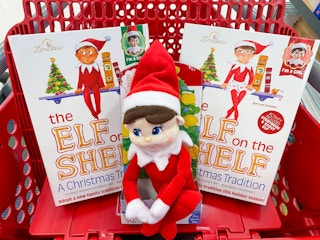 elf on the shelf in Target shopping cart