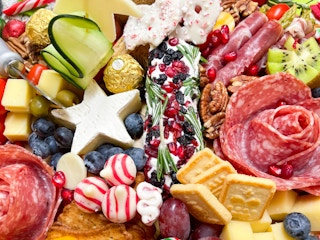 holiday charcuterie board close up