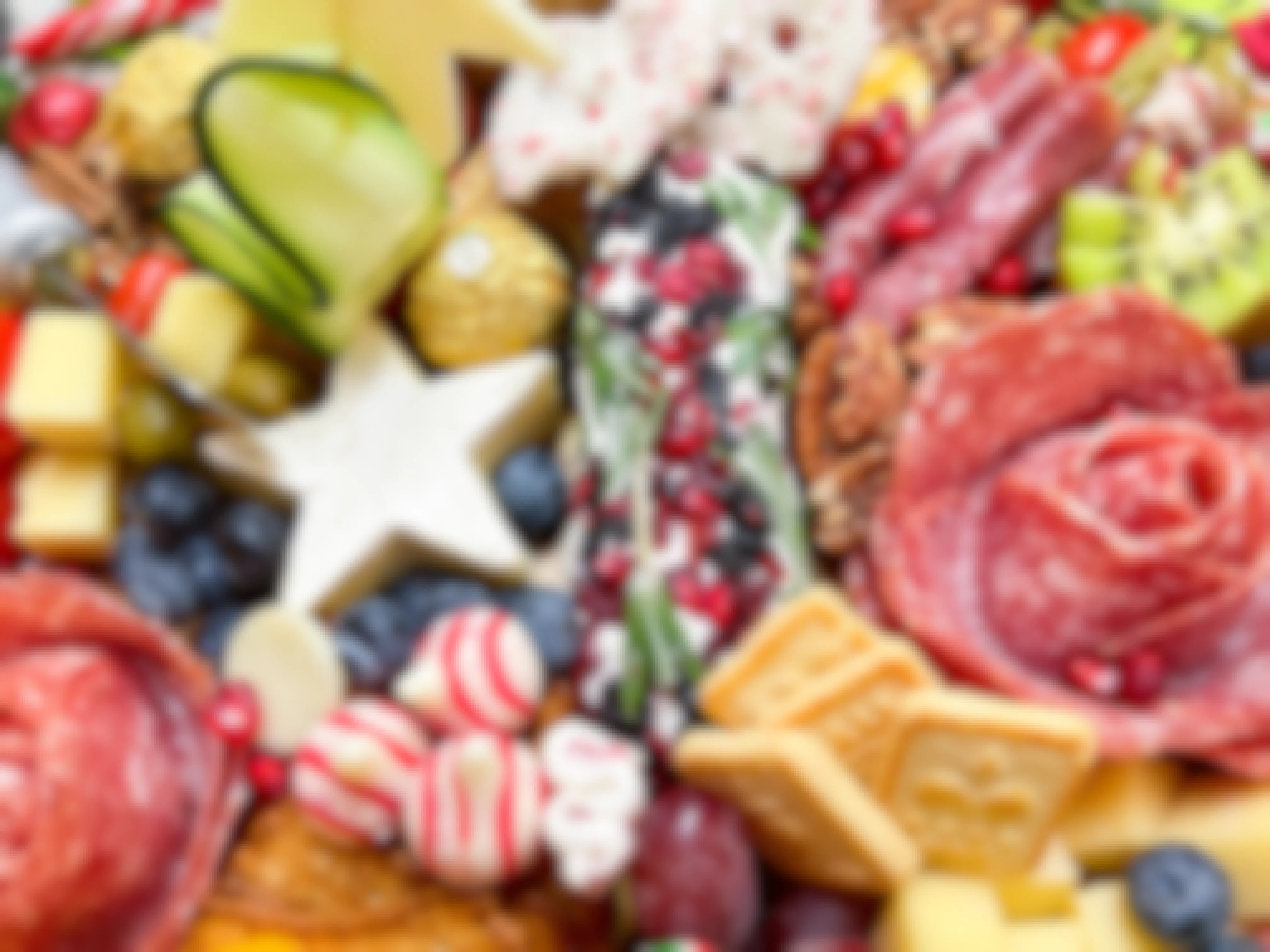 holiday charcuterie board close up