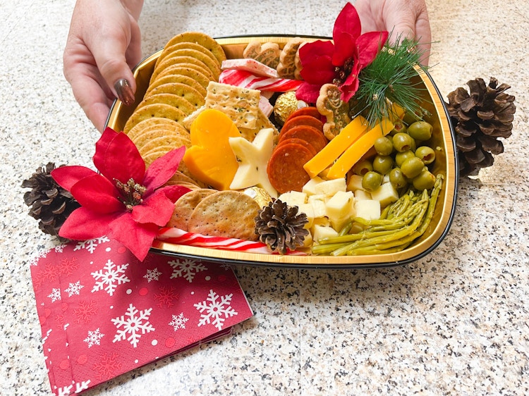 holiday grazing box from the dollar tree items