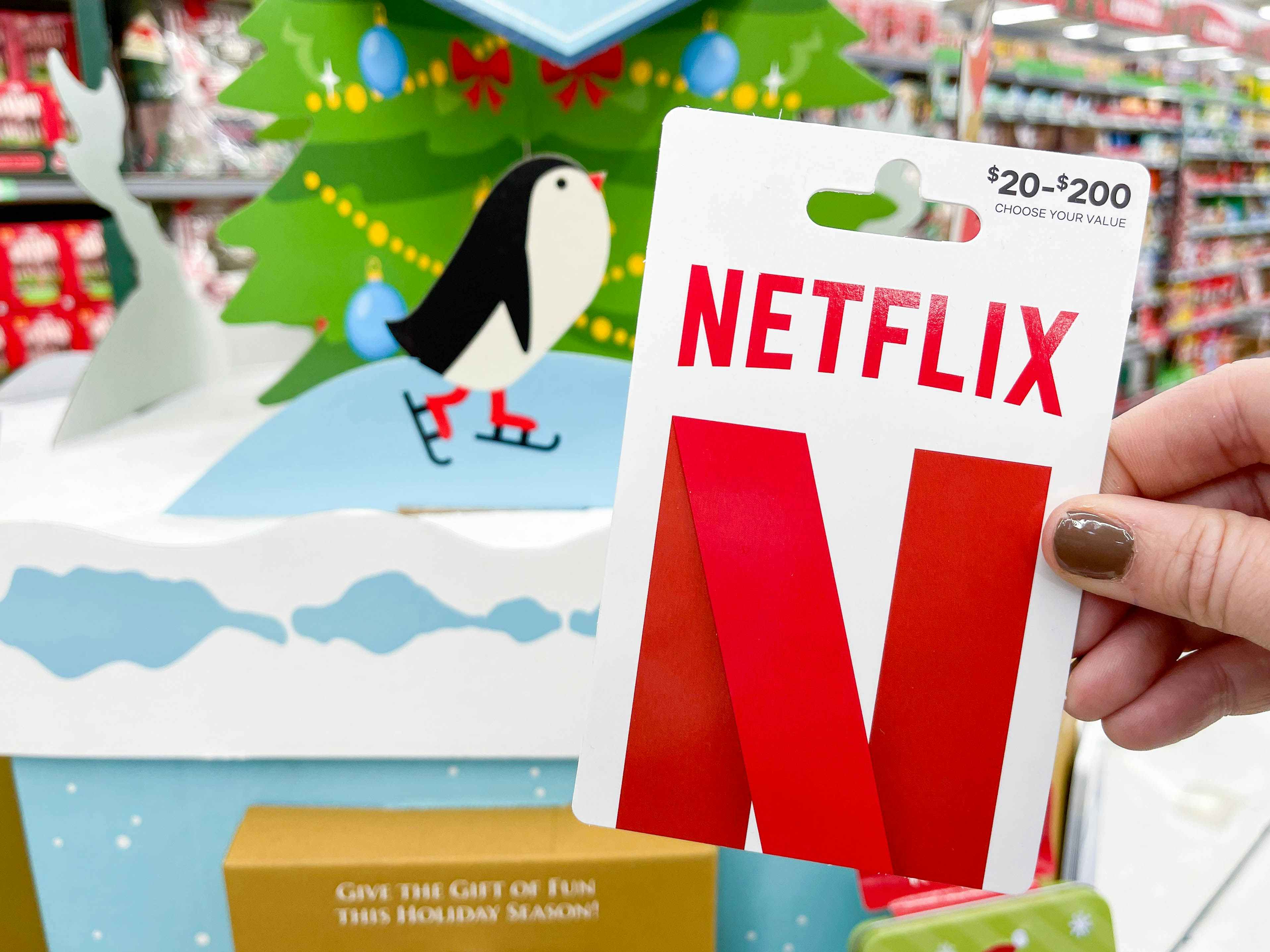 netflix gift card being held up
