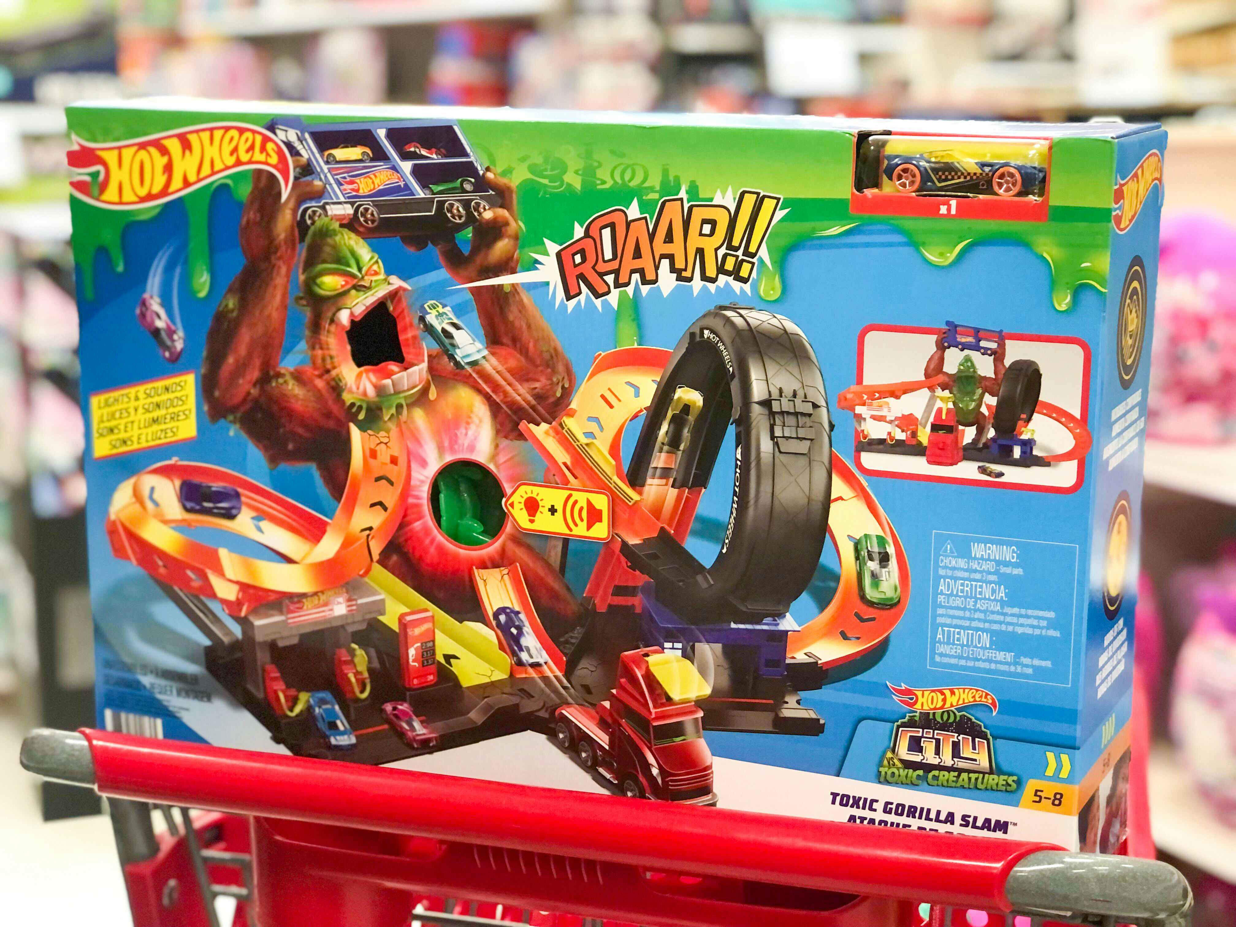 Hot wheel Gorilla set on Target shopping cart