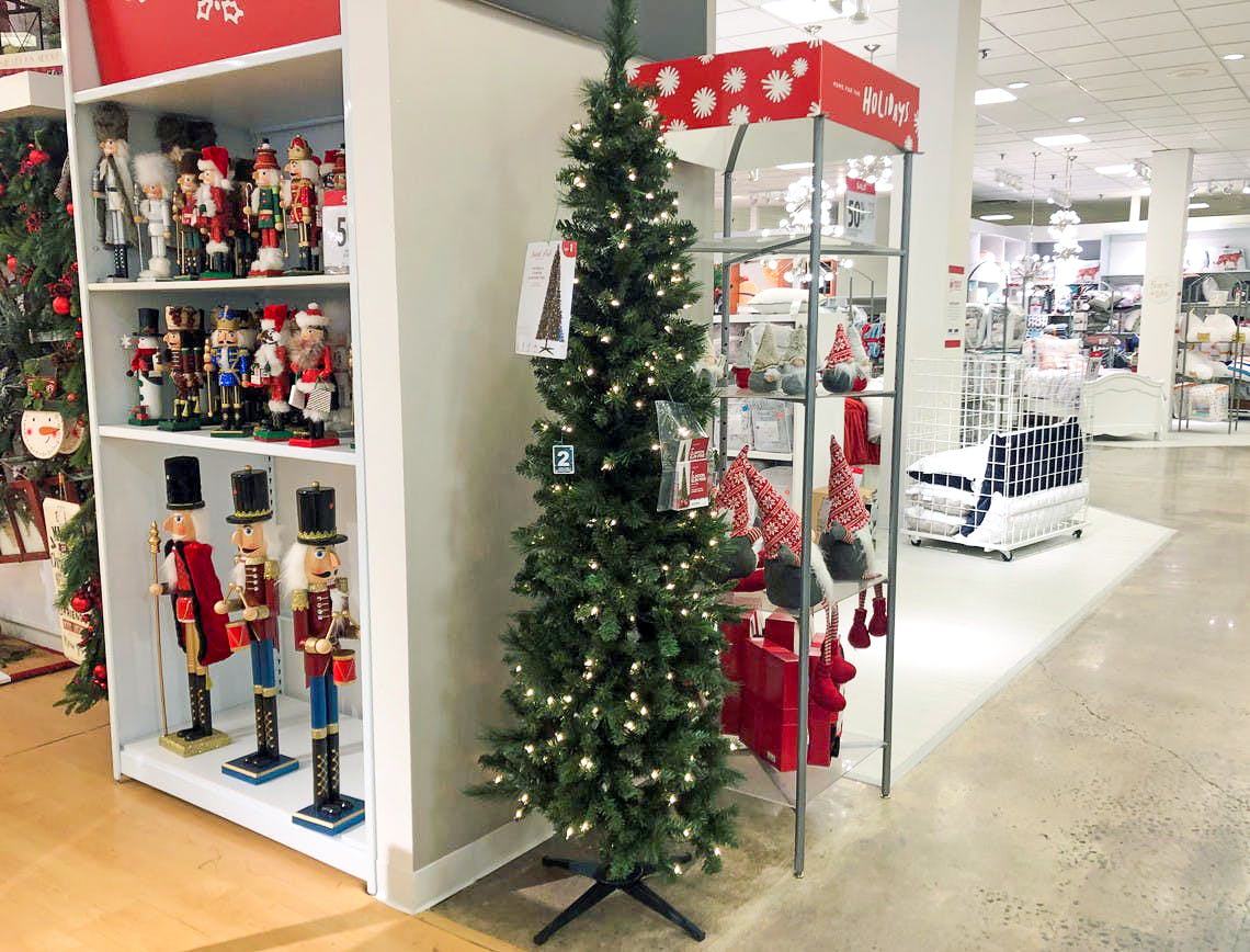 artificial tree and christmas decor clearance at JCPenney store