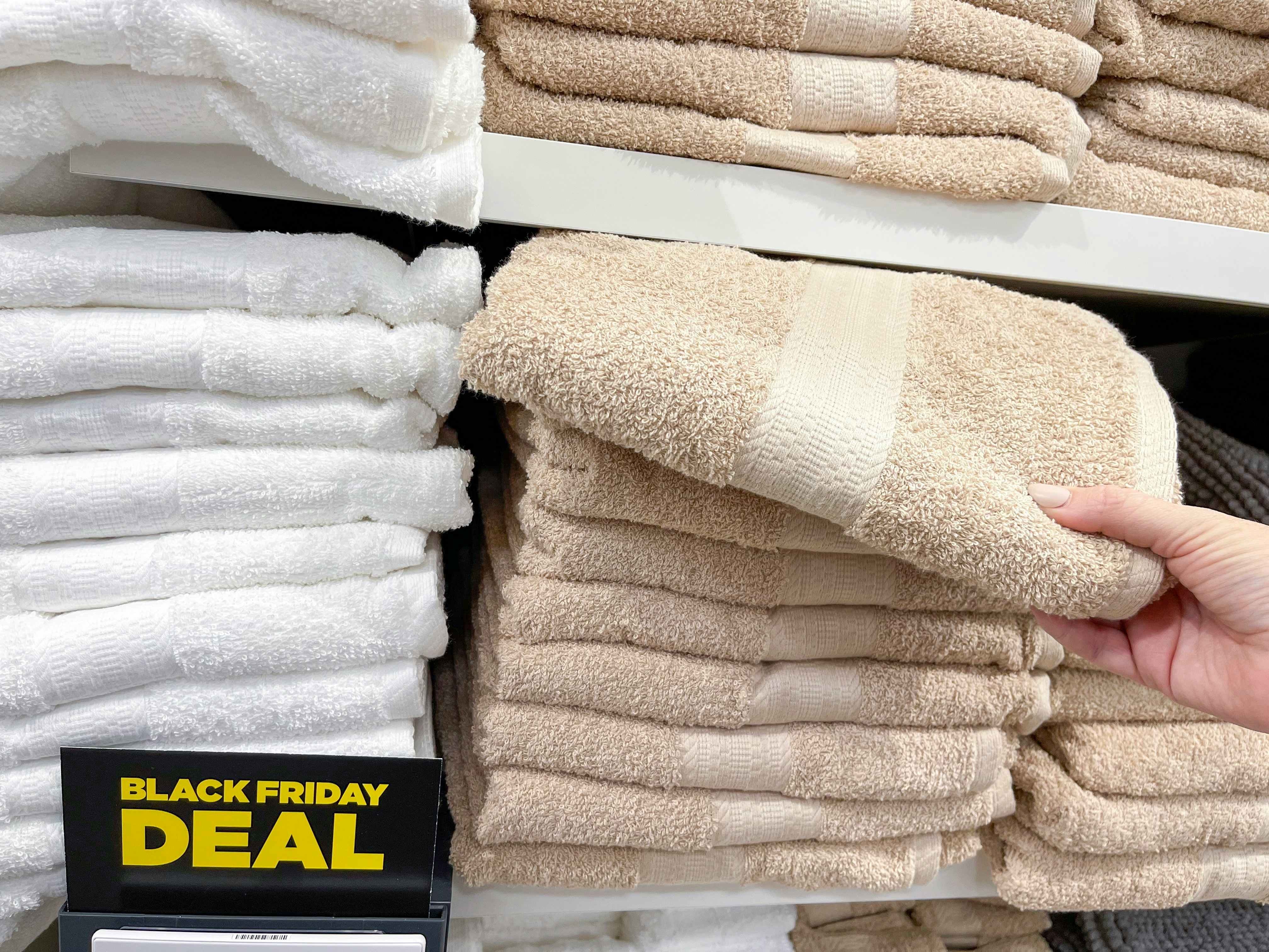 black friday deal on the big one towels on shelf from kohls
