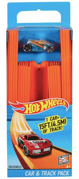 Hot Wheels Track Builder Straight Track With Car by Mattel