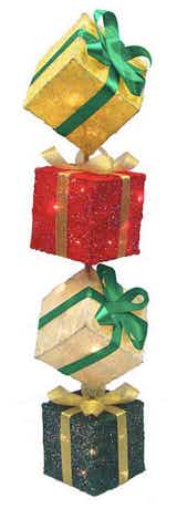 Northlight Seasonal Lighted Christmas Gift Box Tower Decoration