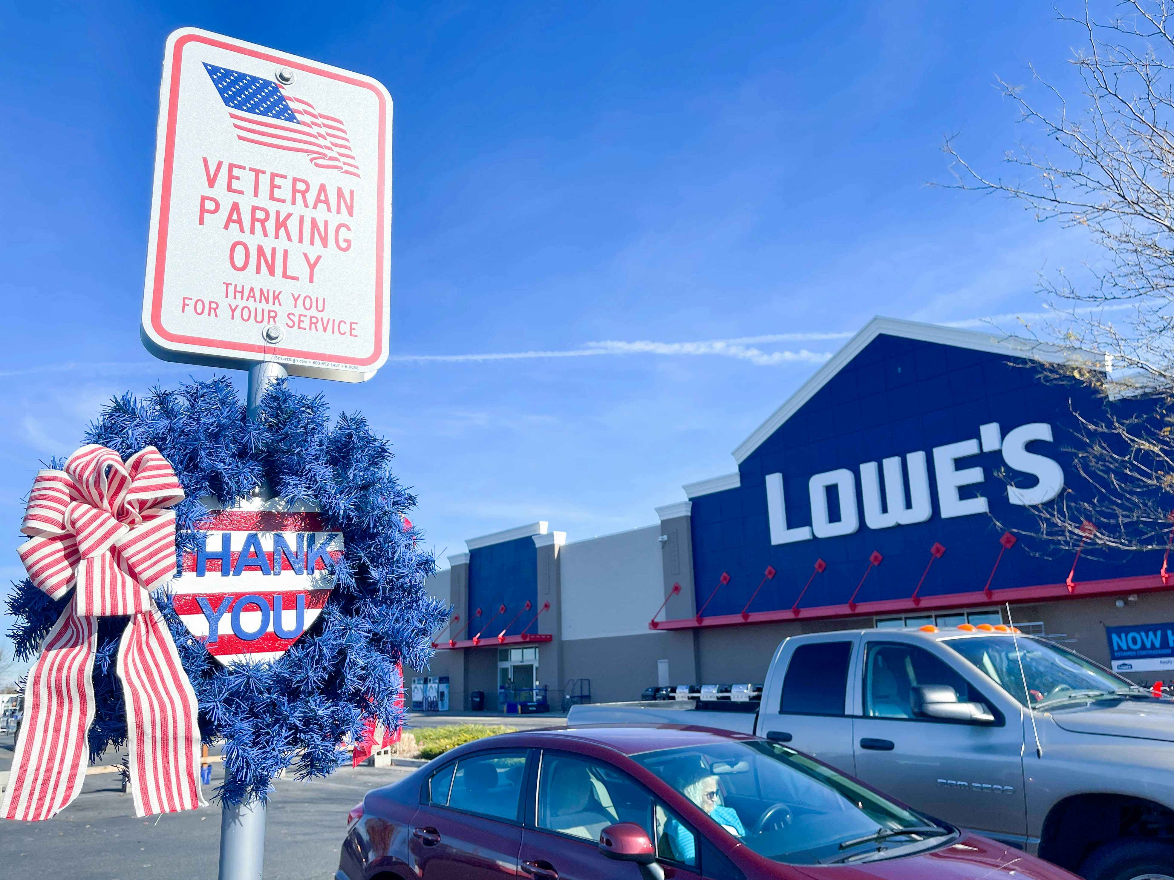 Lowes veterans military parking signs