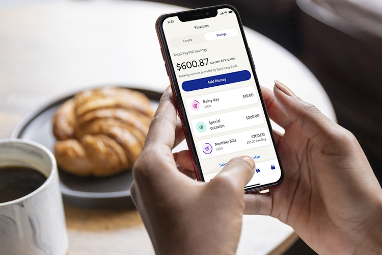 Paypal app with savings account