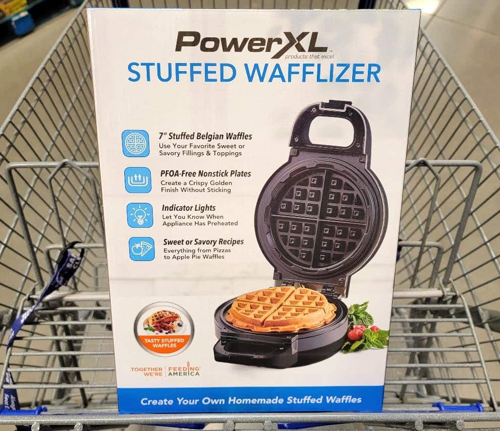 powerxl stuffed waffle maker in a cart