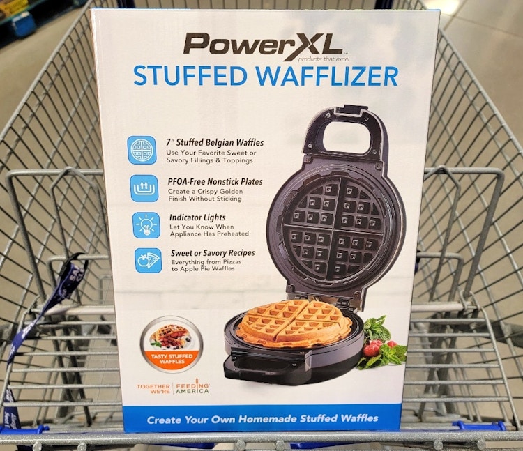 powerxl stuffed waffle maker in a cart