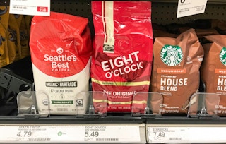 target eight o'clock coffee on shelf