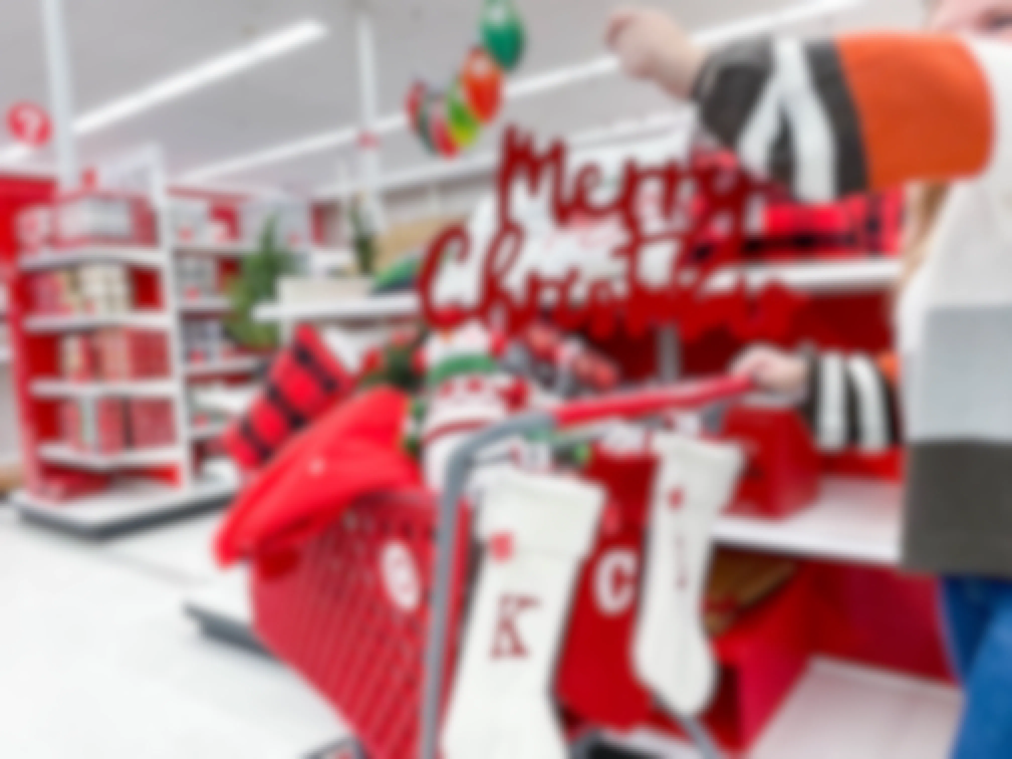 woman shopping for target holiday decor