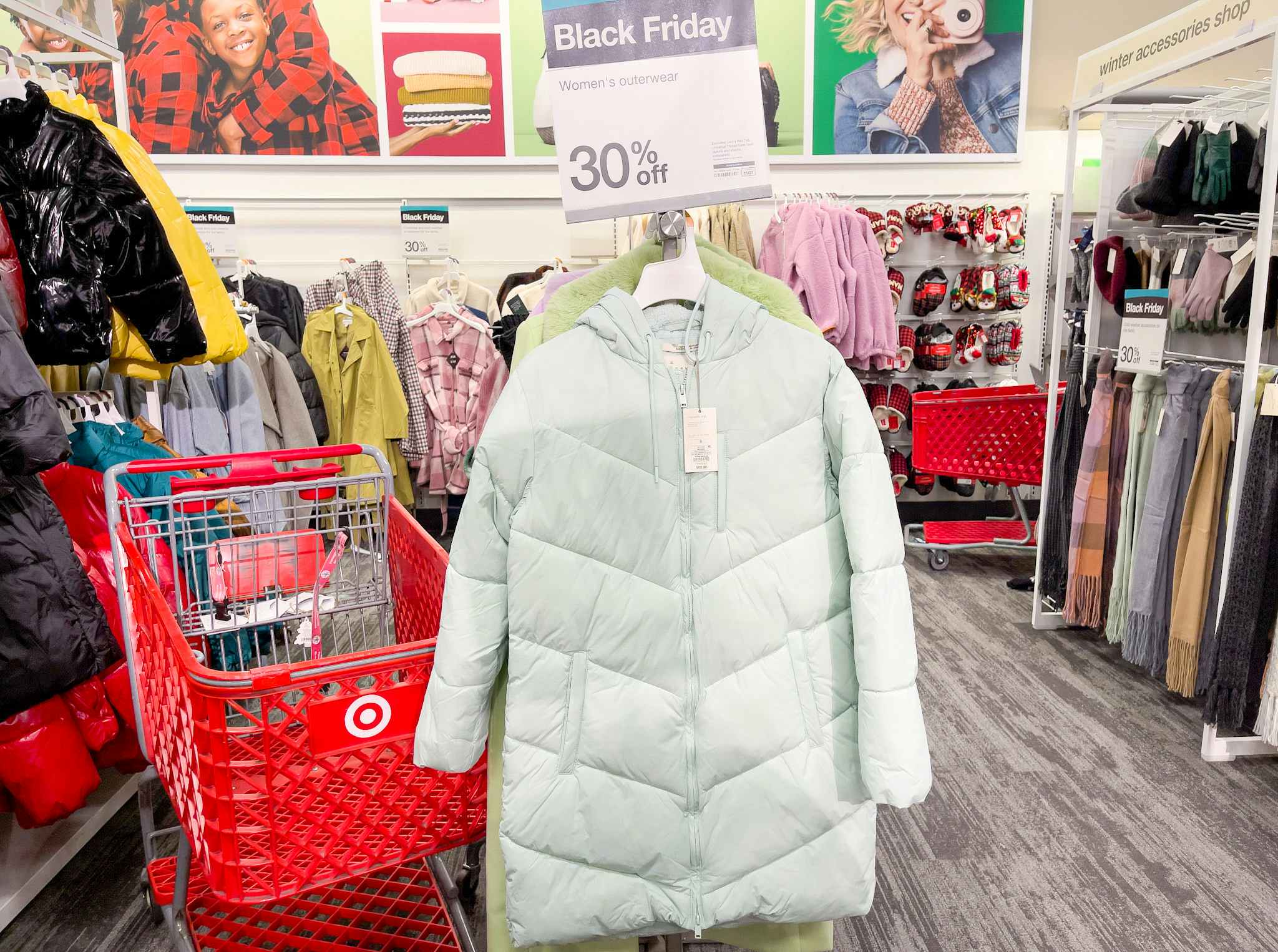 target hooded puffer jacket new day on rack