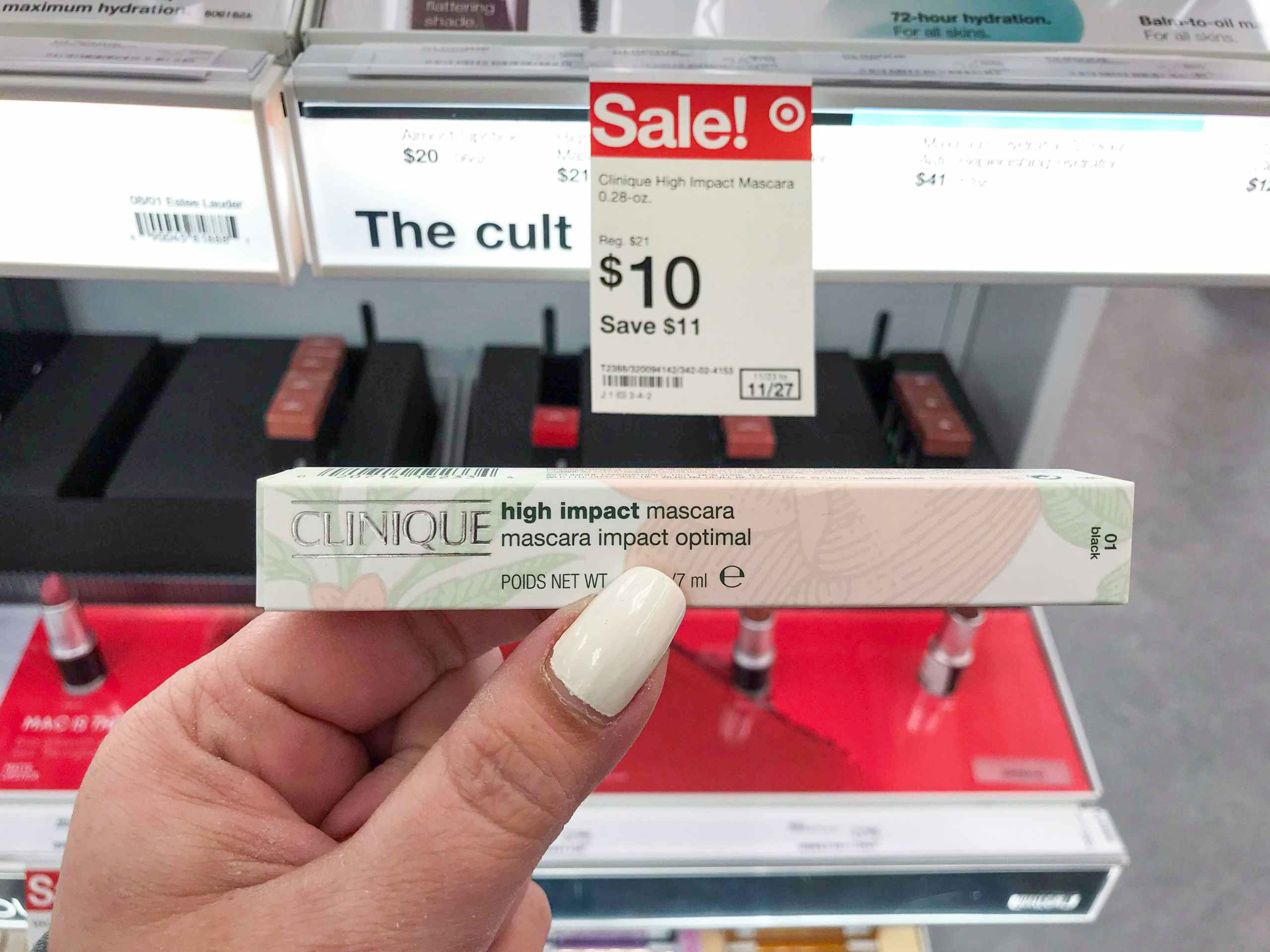 target mascara black friday hand holding