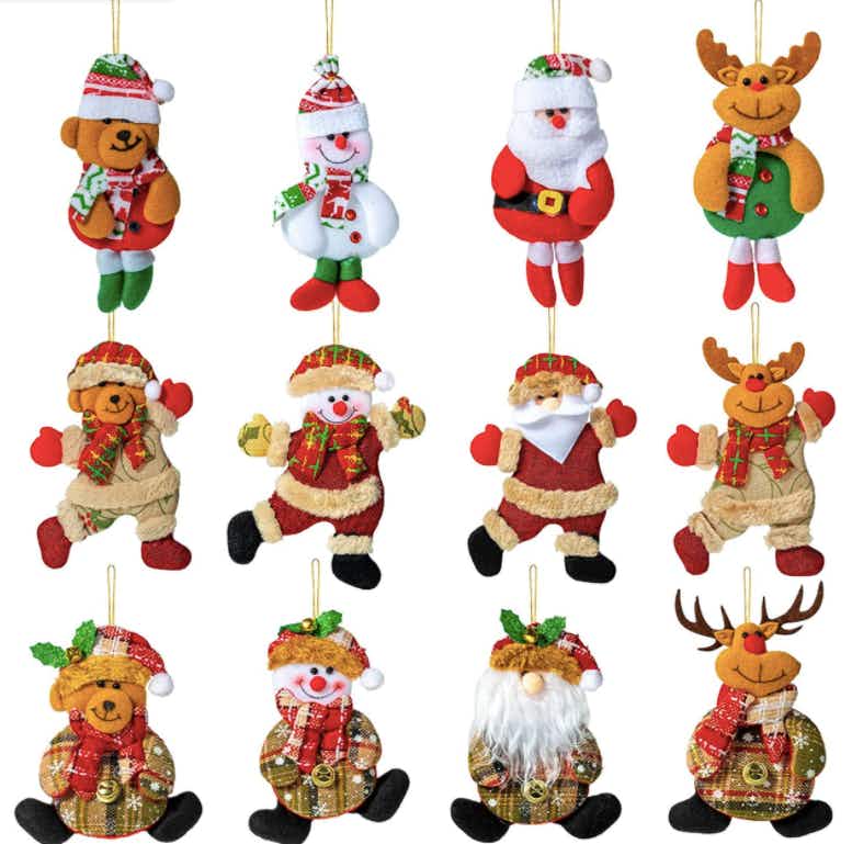 until gone 12-Piece Assorted Plush Christmas Ornaments stock image 2021 1 
