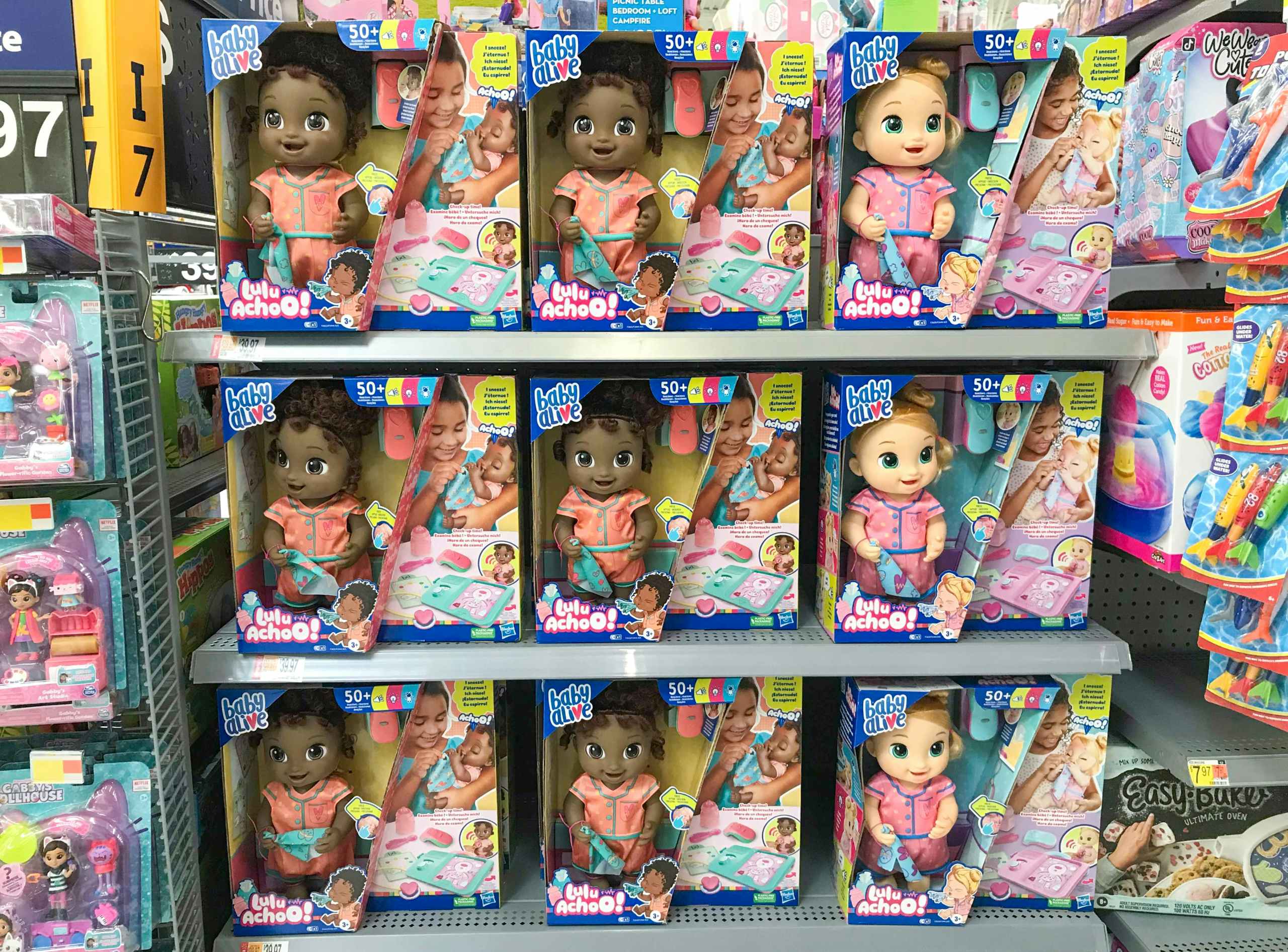 walmart baby alive lulu achoo doll on shelf