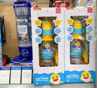 walmart baby shark vacuum on shelf