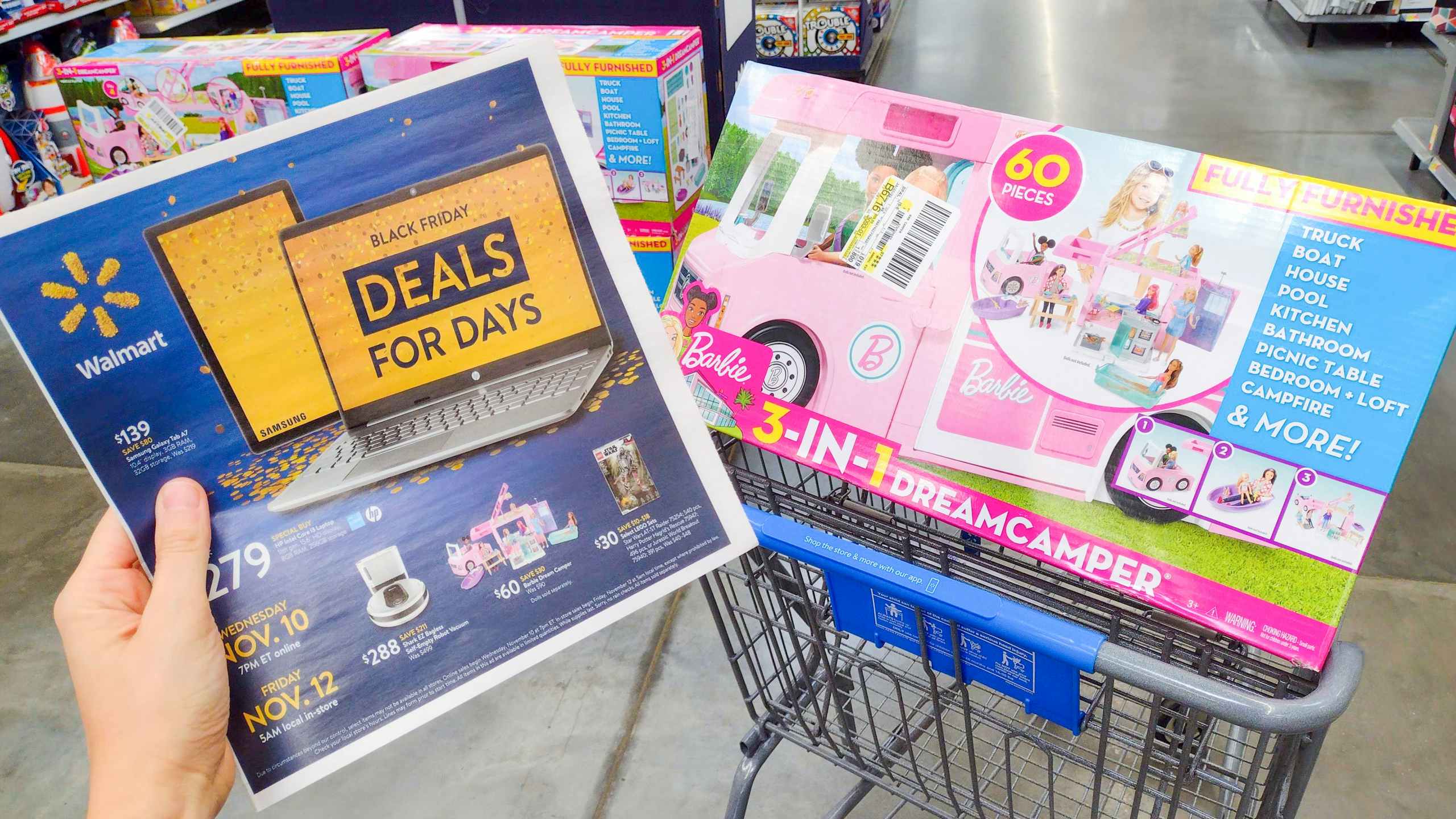 walmart barbie camper in cart
