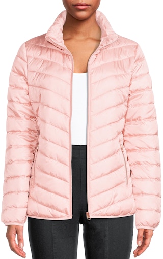 walmart big chill puffer jacket in blush