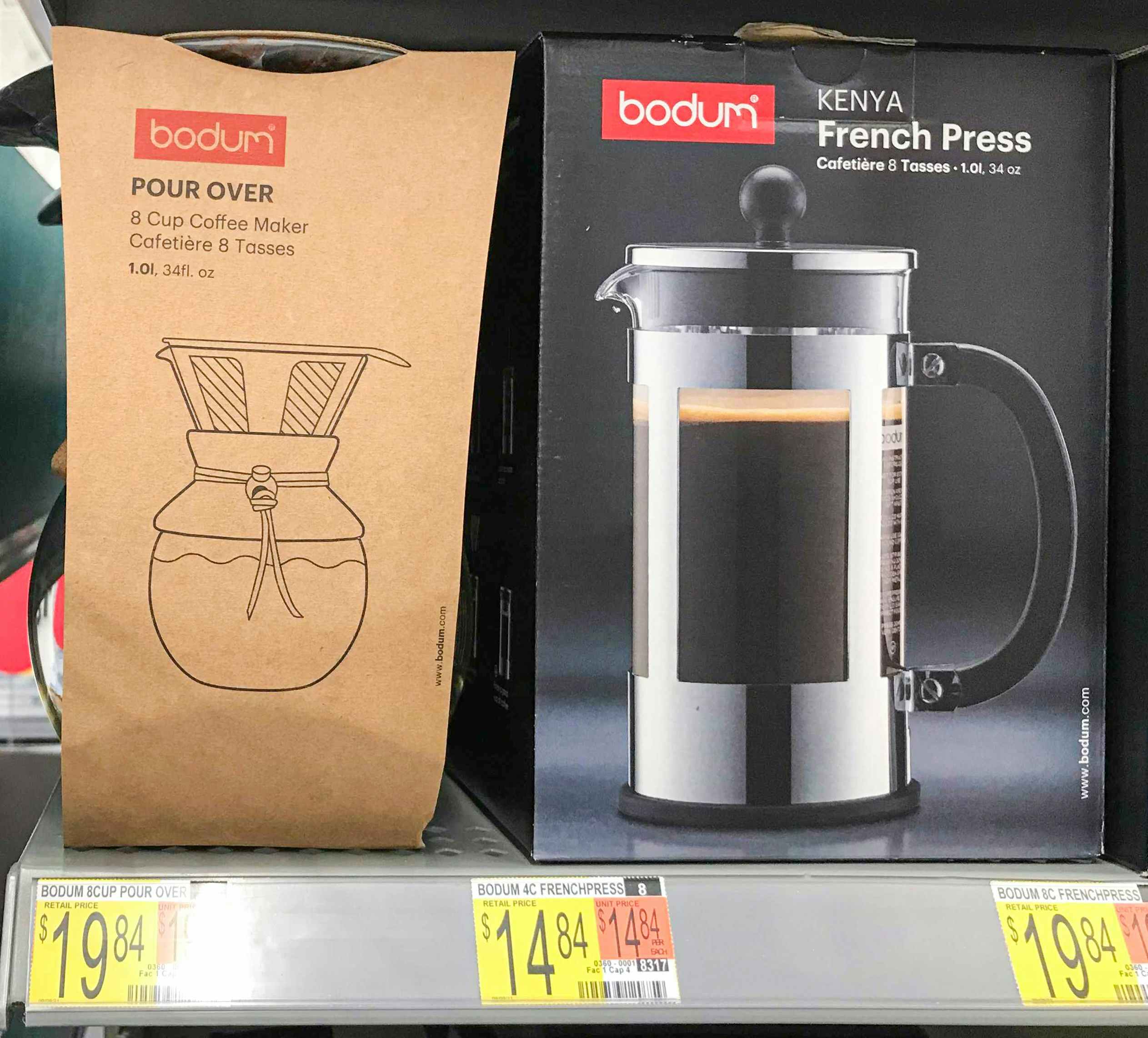 walmart bodum pour over coffee maker on shelf