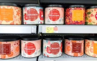 walmart holiday time christmas candles on shelf