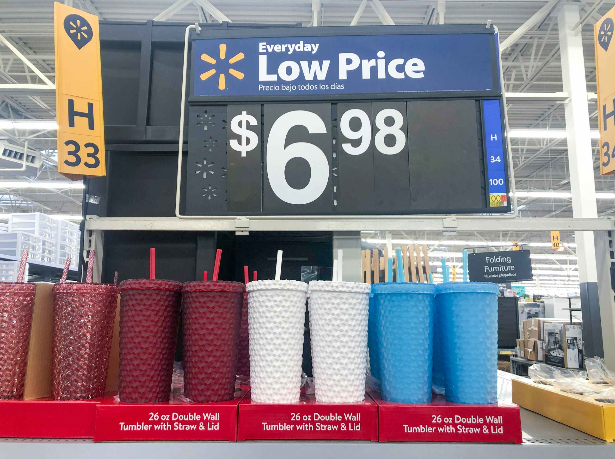 walmart holiday time studded tumbler on shelf