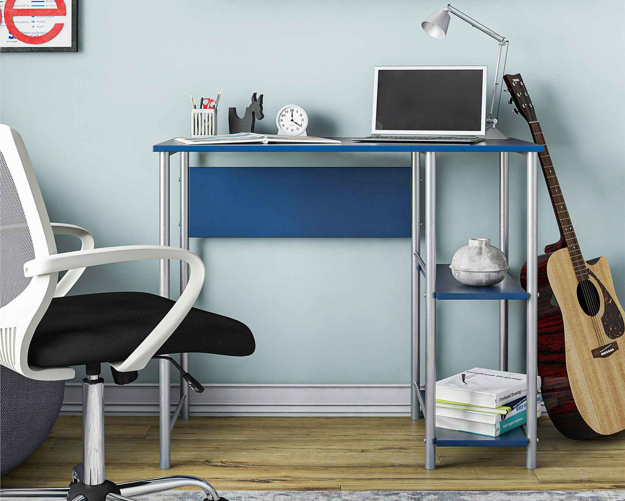 walmart mainstays metal student desk stock photo