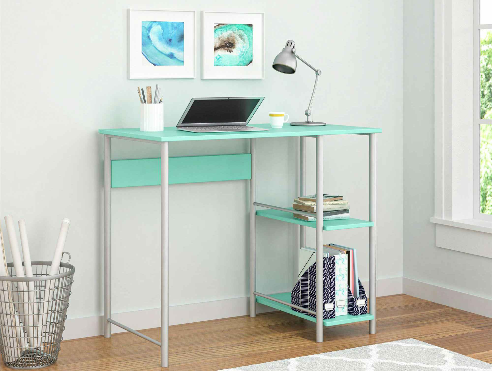 walmart mainstays metal student desk stock photo