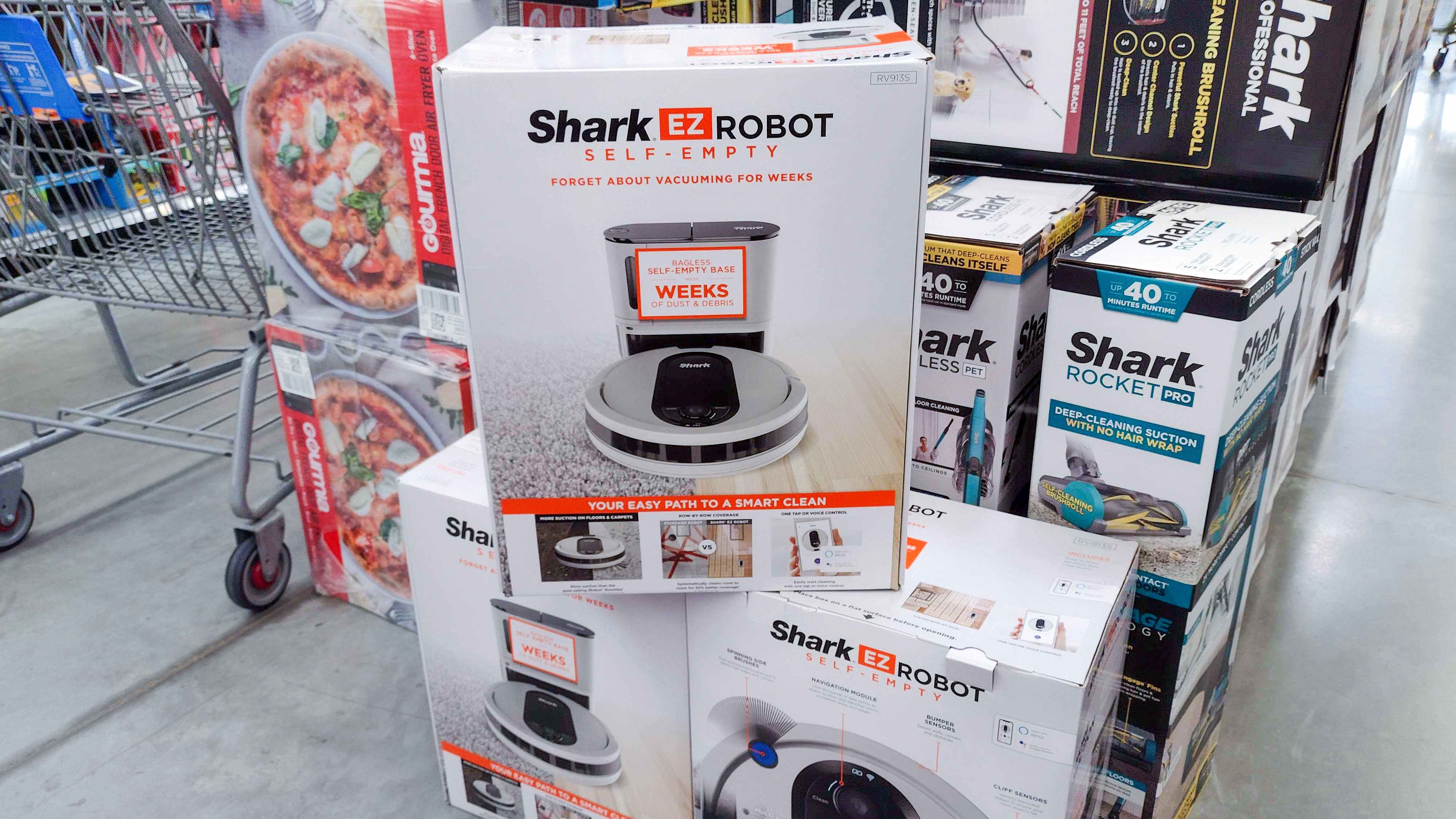 walmart shark ez robot vacuum on display
