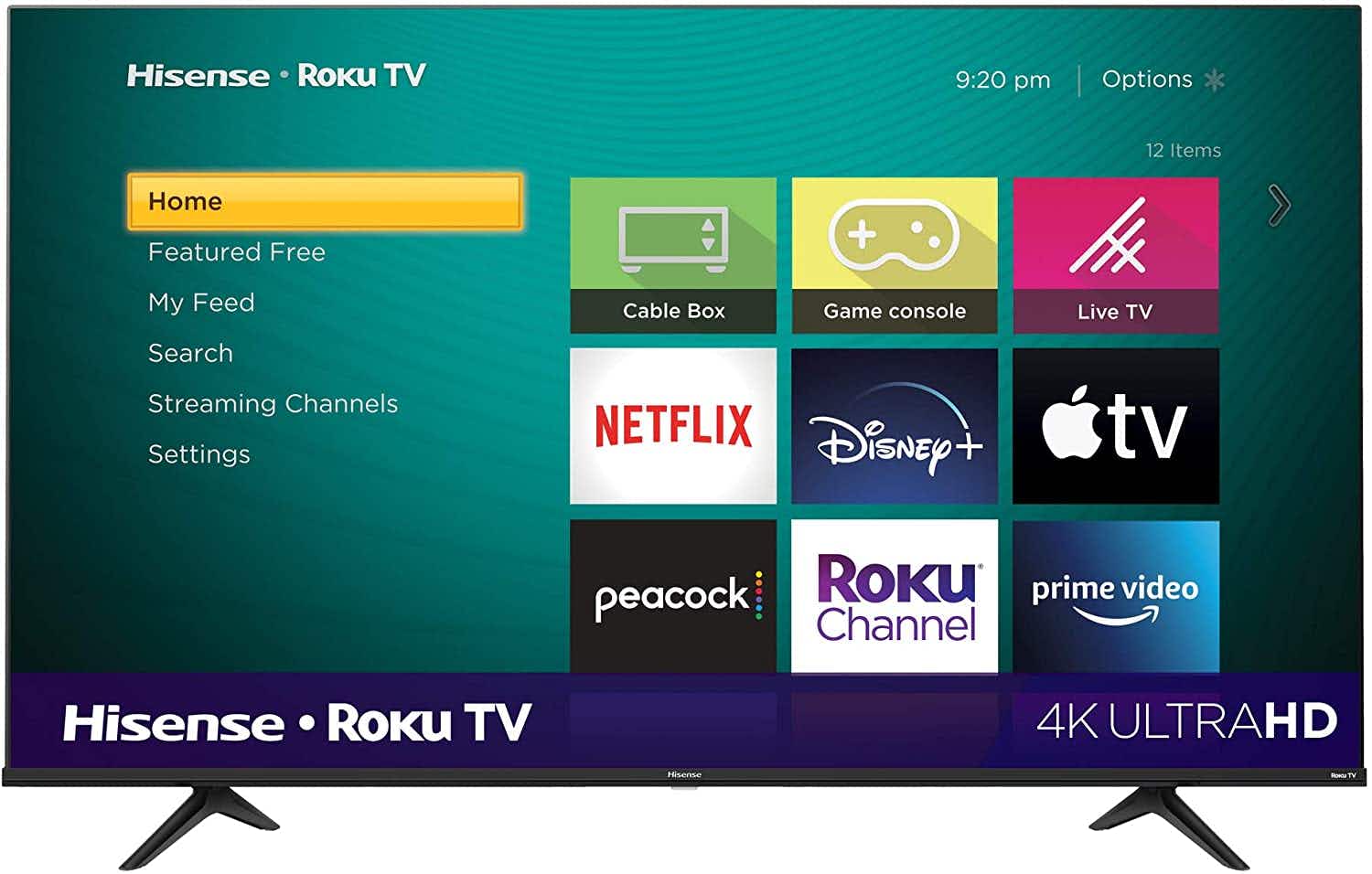 A HiSense 65-inch smart TV.