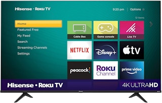 A HiSense 65-inch smart TV.