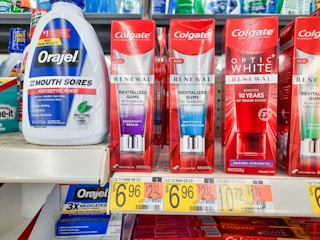 Colgate tootpaste on store shelf