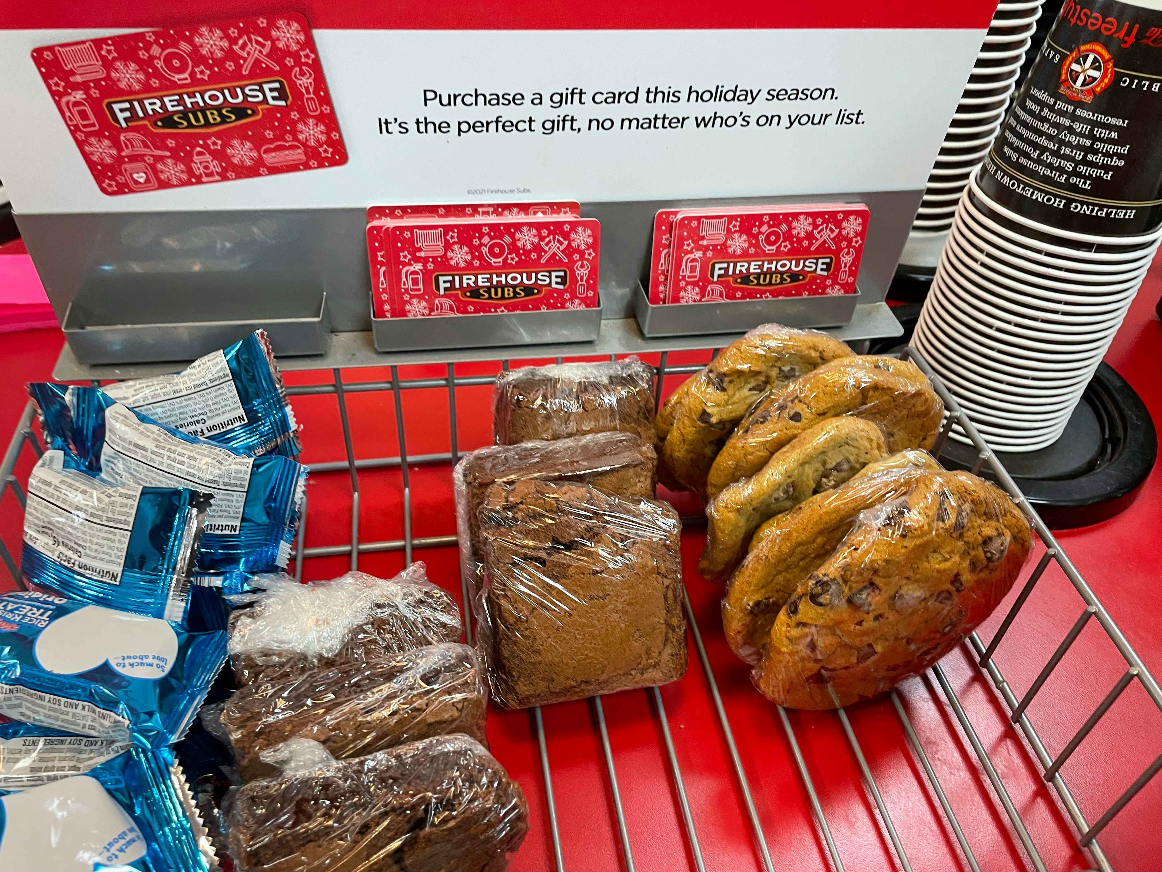 cookies and brownies at firehouse subs