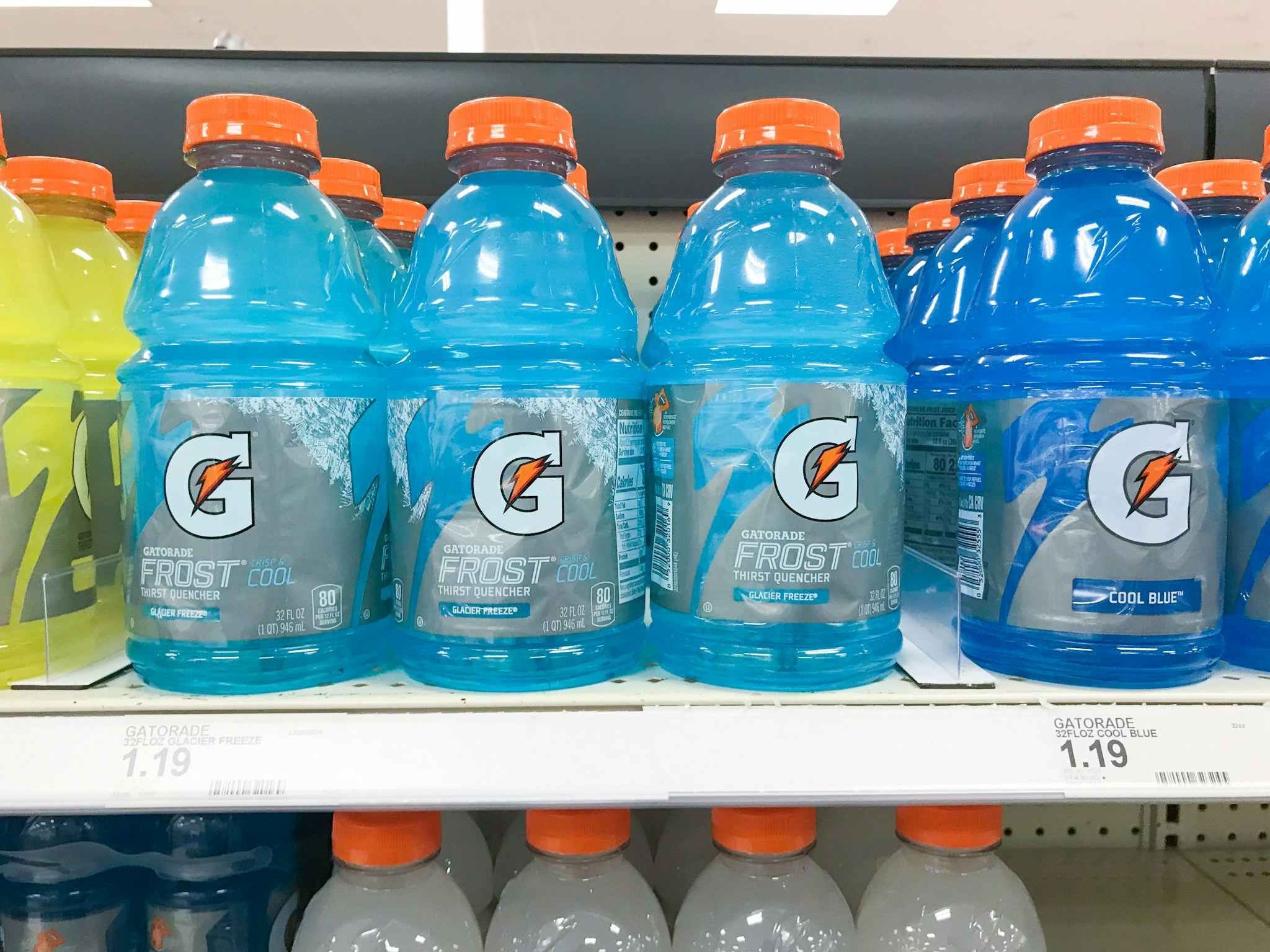 gatorade sports drinks on a target shelf
