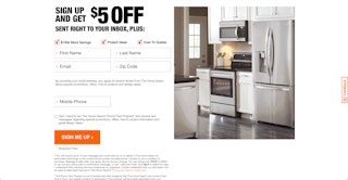 Home Depot email alerts
