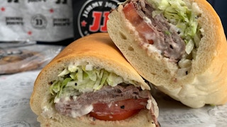 A Jimmy John's halved sandwich