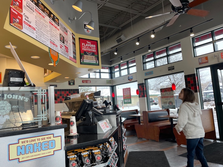 Little girl at the Jimmy John's register