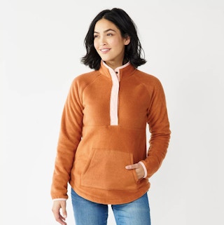 Women's Sonoma Goods For Life® Lightweight Sherpa Quarter-Snap Top
