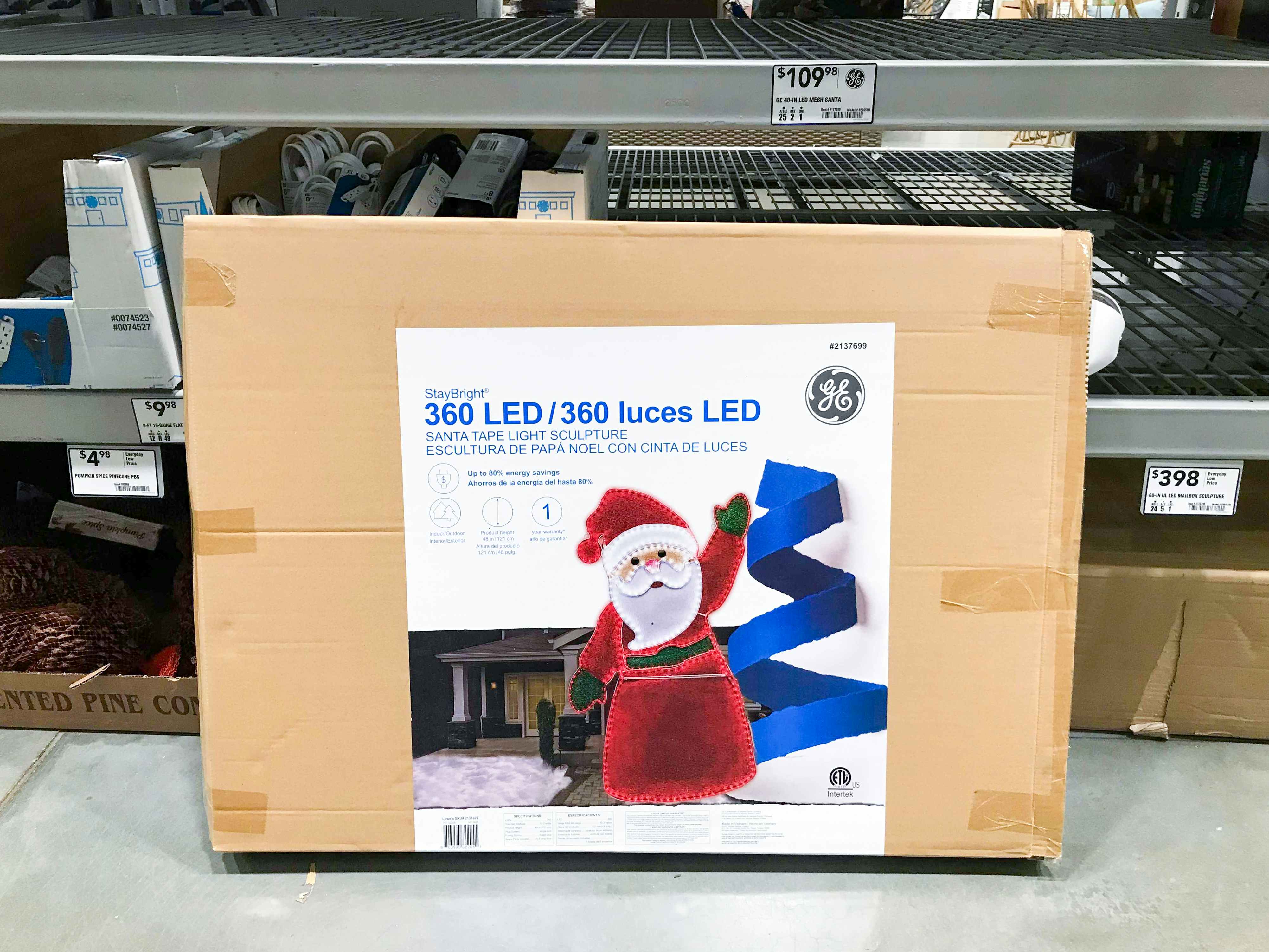 lowes christmas clearance santa light on display