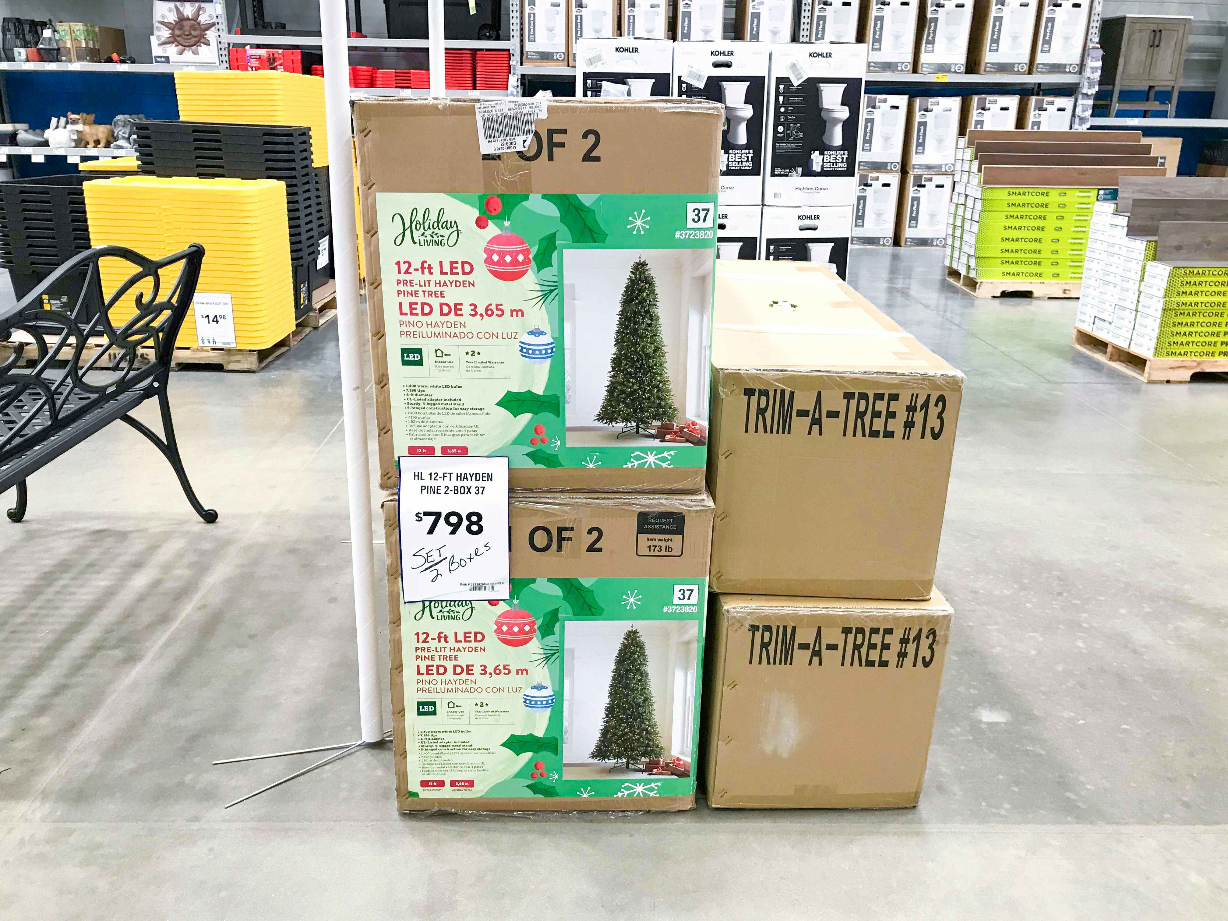 lowes christmas clearance prelit christmas tree on display