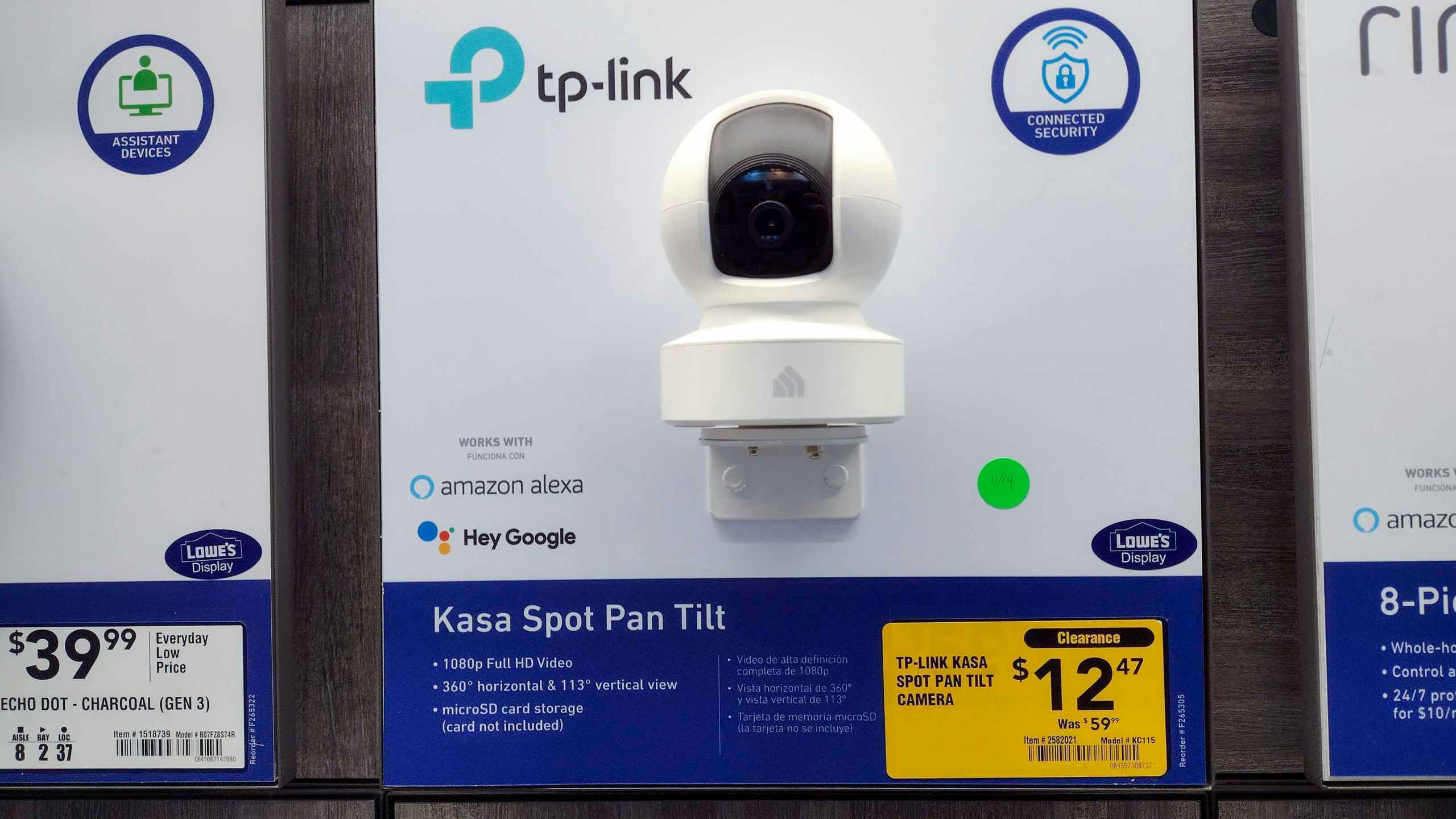 lowes year end clearance tp-link camera on shelf