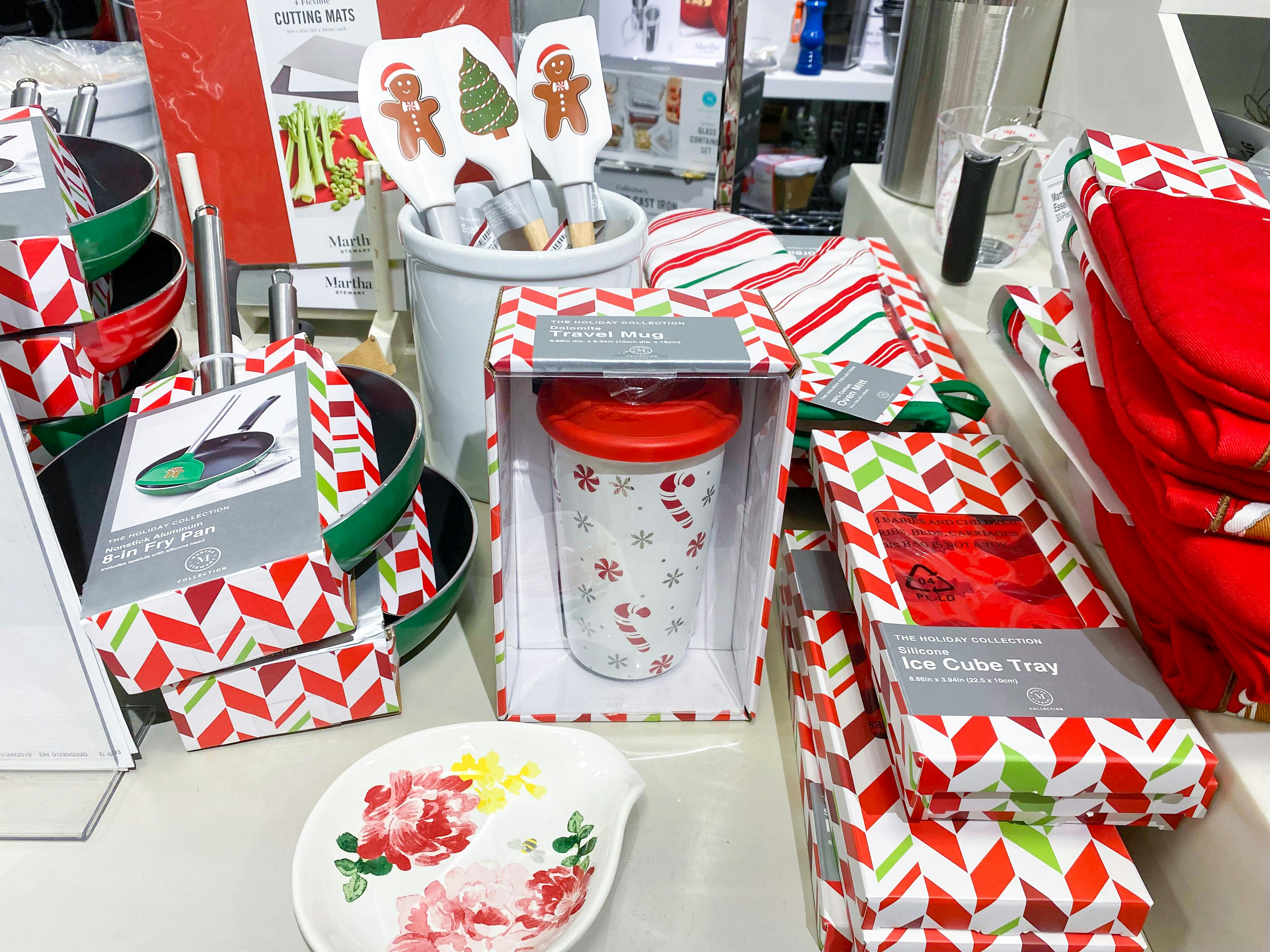 a selection of items in Macy's martha stewart holiday clearance on display at macy's